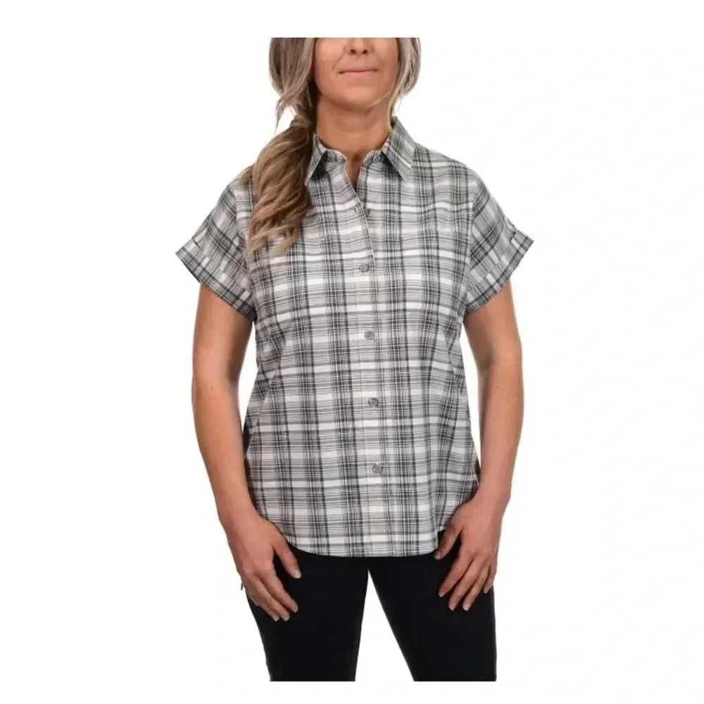 Plaid short sleeve shirt for outdoor work
